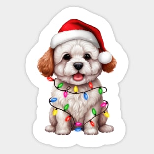 Christmas Bichon Frise Sticker